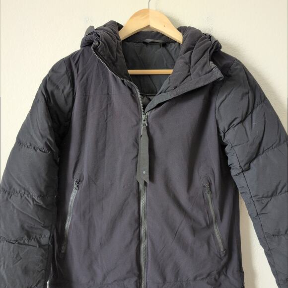 Lululemon Cold As Puff Jacket Sz 6 Black Hooded Puffer Longline Parka Down Coat - Picture 14 of 16